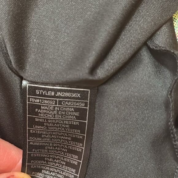 Betsey Johnson PAULINA TROPICAL PRINT HALTER MAXI DRESS IN RAVEN BLACK M - Picture 5 of 5